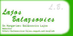 lajos balazsovics business card