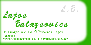 lajos balazsovics business card